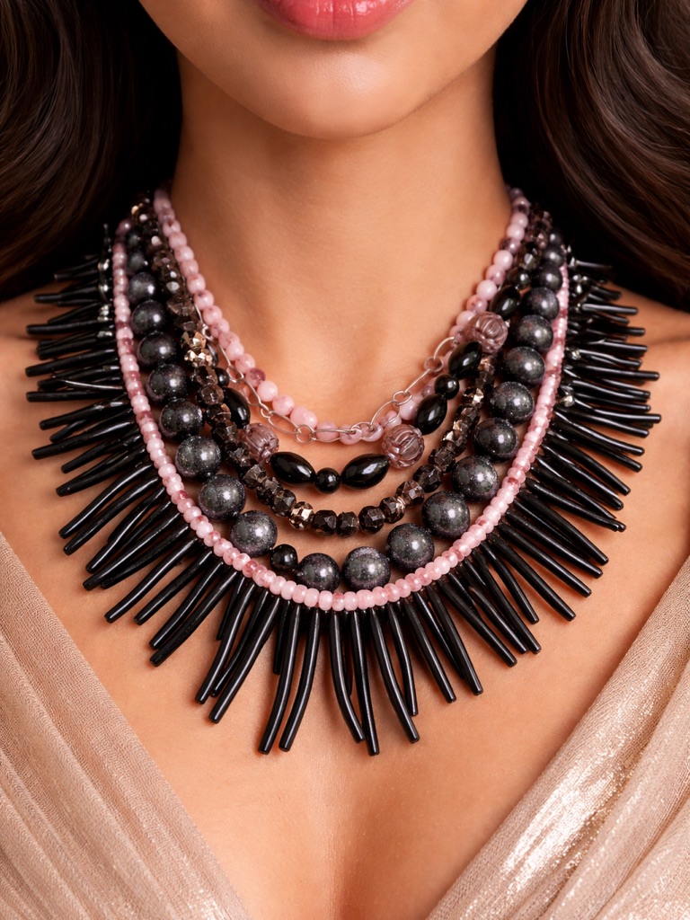Stephen Dweck Natural Black Branch Coral Gem Stones Collectible Vintage Necklace 1800$